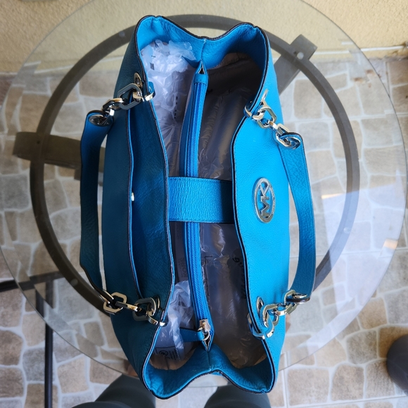 Michael Kors fulton chain summer blue shoulder bag - Picture 8 of 16